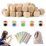 RICKMASK 30PCS Holzwürfel,Holzwürfel Blanko,DIY Leere Würfel,20mm Holzwürfelmit...