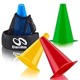 Eternitas Pylonen - 12 Kegel inkl. Tragetasche für Sport, Kinderspiele,...