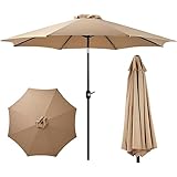 DUMOS Sonnenschirm UV Schutz Abdeckung Kurbel Knickbar Alu Rund Balkon Terrasse...