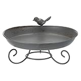 TRIXIE 55510 Vogeltränke/-Bad zum Hinstellen, Metall, 800 ml/ø 22 cm, grau