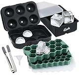 Eiskugelform, 4 Stück Eiswürfelform Silikon Ice Cube Enthalten 6-Fach 2-Set...