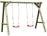 Gartenpirat Classic Kinderschaukel aus Holz Outdoor - Doppelschaukel mit 2 Schaukelsitzen...