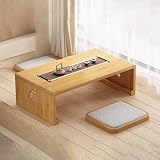 Klappbarer japanischer Bodentisch, multifunktionaler rechteckiger Teetisch aus Holz,...