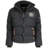 Geographical Norway Herren Outdoor Parka warme Winterjacke Steeppjacke, XXL, Schwarz