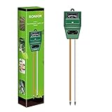 SONKIR Boden-pH-Meter, MS02 3-in-1-Boden-Feuchtigkeits- / Licht- / pH-Tester...
