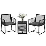 Outsunny 3-teiliges Rattan Gartenmöbel-Set, Sitzgruppe, Gartengarnitur mit 2...