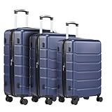 DUMOS 3tlg. Hartschalenkofferset Hard Shell Basic Hartschalenkoffer Trolley Koffer...