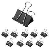 Westcott Foldback Klammern 50mm Schwarz 12 Stück | 12er Pack Metall Klammern für...