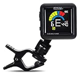Rocktile 5-4C AKKU Clip Tuner - Chromatisches Stimmgerät zum Anklemmen - Mit integriertem...