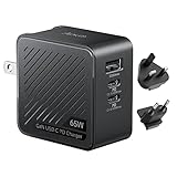 Alxum 65W USB C Ladegerät,KompaktesUSB C Netzteil 3 Ports GaN Ladegerät mit PD...