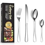 16-teiliges Besteckset für 4 Personen - Ben & Bel Edelstahl Messer, Gabel und...