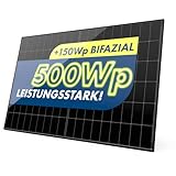 Solarmodul 500W Bifazial Glas-Glas PV-Module mit 2x2mm Glas, modernster n-Type Technology,...