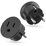 Reiseadapter USA auf Europa 2 Pieces, Reisestecker USA auf Europa Amerikanischer zu...