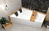 ECOLAM® Badewanne Intima Duo Eckwanne für Zwei 180x125 cm LINKS + Ablage...