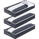 Withosent 3 Stück Unterbettkommode 90L, Unterbett Aufbewahrungsbox Vliesstoff Faltbare...