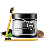 Aktivkohle Zahnaufhellung Set - 200g Bambus Aktivkohle & Pfefferminz Zahnweiss...