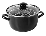 Crealys 511306 Friteuse, Stahl emailliert, Glasdeckel