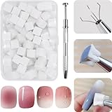 100 Stück Nail Art Schwamm mit Metallgreifer, Sponge Brush Applikator, Sponge Nagel...