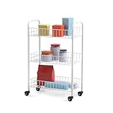 Metaltex Allzweckwagen 3-Etagen, Metall, Weiß, 41 x 23 x 63 cm, 1 Einheiten