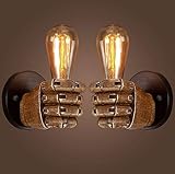 YNXing Antike Faust-Wandleuchte, die Vintage industrielle Wandlampe E27...