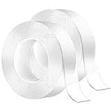 2 Rollen Doppelseitiges Klebeband Extra Stark Transparent,Abnehmbar Spurlos Double Sided...