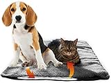 Wärmedecke Hund 90 x 64 cm - Selbstheizende Decke Hund - Waschbar & Knisterfrei -...