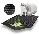 Katzenklo Matte 60x45 CM mit Klettverschluss und Großes Loch Design, Katzenstreu Matte...