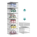 SONGMICS Schuhschrank, mit 6 Schuhboxen, integrierter Schuh-Organizer, faltbar,...