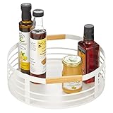 mDesign Lazy Susan Drehteller aus Metall, drehbarer Aufbewahrungs-Organizer mit...