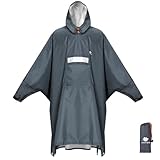ANYOO Wasserdichter Regenponcho Winddichter Regenmantel mit Seitlichem Reißverschluss,...