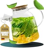 CLIDOR ® Teekanne mit Siebeinsatz I 1,6 Liter I verstärkte Glasstärke I Teekanne mit...