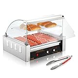 VEVOR Hot Dog Maker Hot Dog Grill Hotdog Rollen Grill Edelstahl 11 Rollen 2,2kW