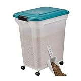 Iris Ohyama Hundefutter Aufbewahrung mit Rollen, 45L/15kg, Blau, Luftdichte Futterbox,...