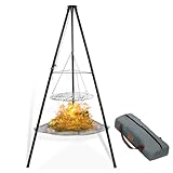 CCLIFE Schwenkgrill mit Grillrost 166 cm hoch Drehbar Rutschfester Grill multifunktionaler...