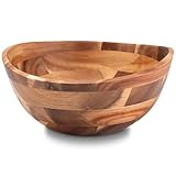 Decorasian Holzschale – edle Akazienholz Schale – Ideal als Salatschüssel aus Holz,...