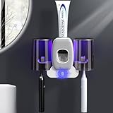 Zahnbürstenhalter für Badezimmer, Automatischer Zahnpastaspender Platzsparender...