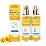 Haar- und Kopfhaut-Sonnenschutzspray-SPF 30, Kopfhautschutzspray, verhindern Haarfarben,...