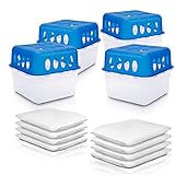 BigDean 4x Luftentfeuchter Feuchtigkeits-Stopper mit 8 x 400g Nachfüll-Beutel Granulat...