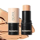 2 in 1 Foundation und Concealer Stick, Full Coverage Face Corrector Stick, Dark Eye Circle...