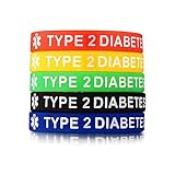 Dcfbkl Medizinisches ID-Armband aus Silikon, Typ 1/2, für Diabetiker, Unisex, für Herren...