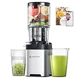 AMZCHEF Entsafter - Slow Juicer mit 135MM Breite und Größere Fütterungsröhre...