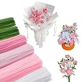 TadaGet 300 Pfeifenreiniger, 100 grün, je 50 dunkelrosa/rosa/hellrosa, 50 weiß für...