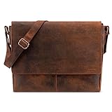 LEABAGS Messenger Bag, Acapulco Echtleder Aktentasche Herren & Damen, Leder...
