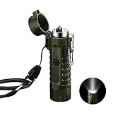 Elektrisch Feuerzeug Winddichte, USB aufladbar Feuerzeug mit Taschenlampe...