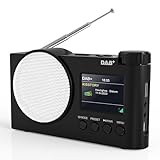 Tragbares DAB+ Radio mit Bluetooth 5.1, UKW-Digitalradio, Küchenradio mit Kabel oder...