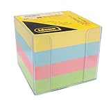 Idena 11183 - Zettelbox, transparent, 9 x 9 x 8 cm, inkl. 700 Blatt Zettelblock, FSC-Mix...