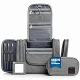 Obics Kulturbeutel Herren & Damen gross grau 8L XL - Kulturtasche zum Aufhängen & mit...