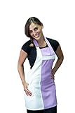 Kostenlose Stickerei – Küchenschürze creme und lila – Arbeitskleidung für Damen –...