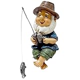 Gartenzwerg Angeln Figur - Harz Gartendeko Zwerg Dekoration - Handwerk Charakter...