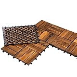 3m² Holzfliesen Terrassenfliesen Holz Fliesen Mosaik 30x30 cm - 33 STK...